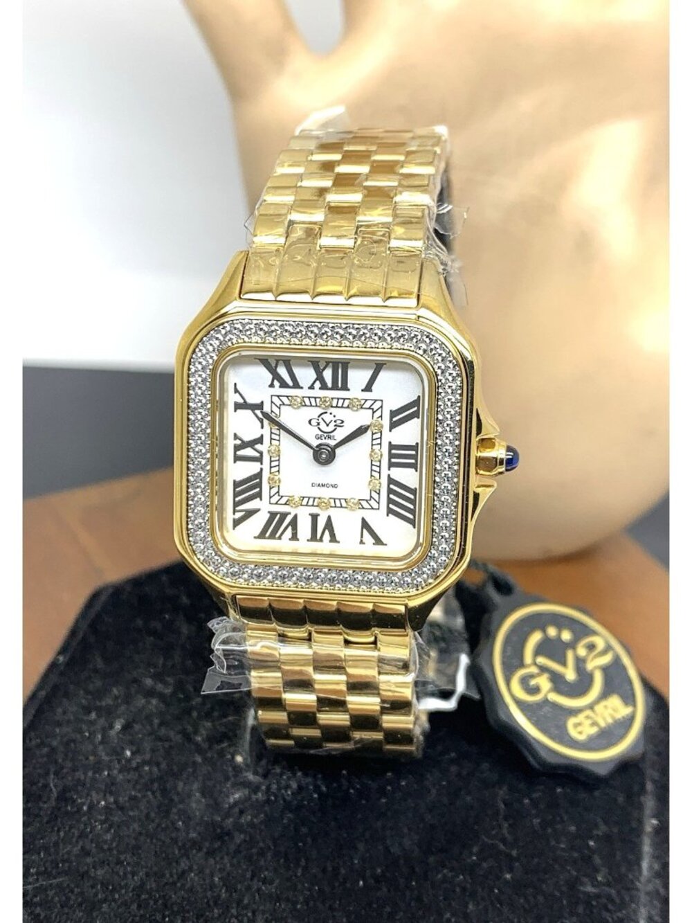 GV2 by Gevril Women's Watch 12112 Swiss Quartz Diamond Gold Tone Steel 27.5mm
